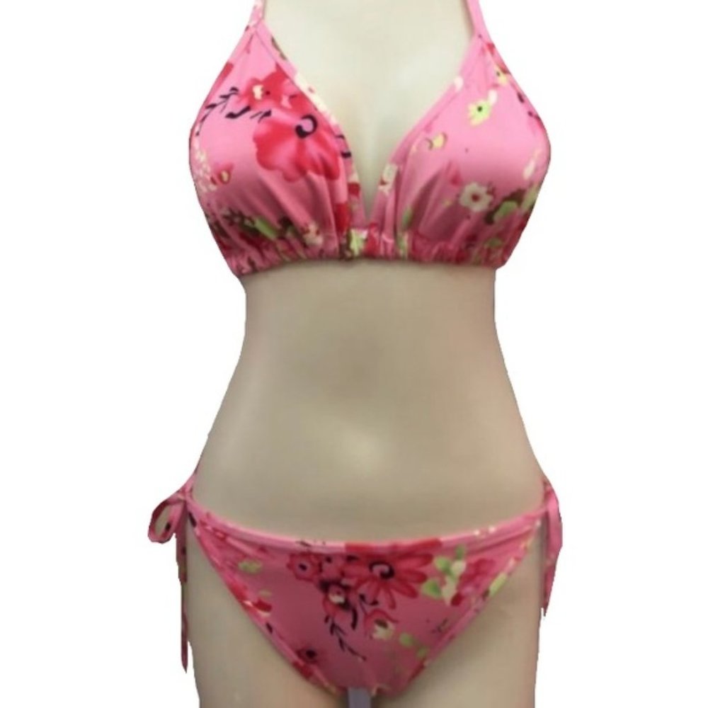 Chuns Pink Floral Print 2 Piece Bikini